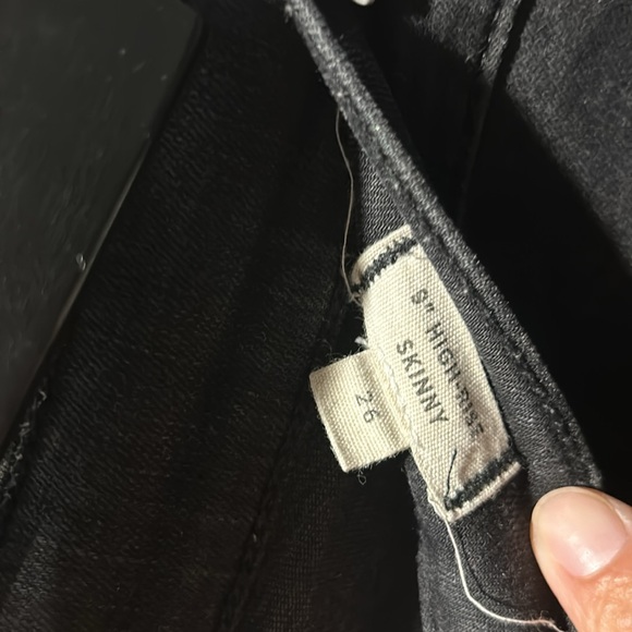 Madewell Women's 9" high-Rise Skinny Exposed Button Fly Raw Hem Black Jeans 26 - Picture 9 of 9